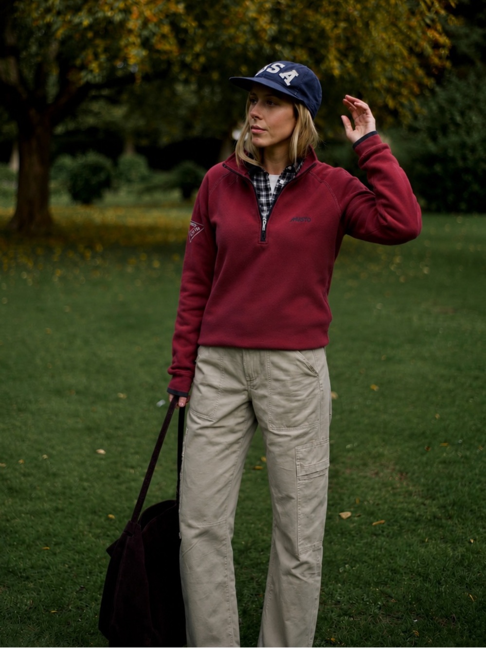 Musto ZP176 Half Zip Fleece Pullover Burgundy Women’s M Equestrian Outdoor